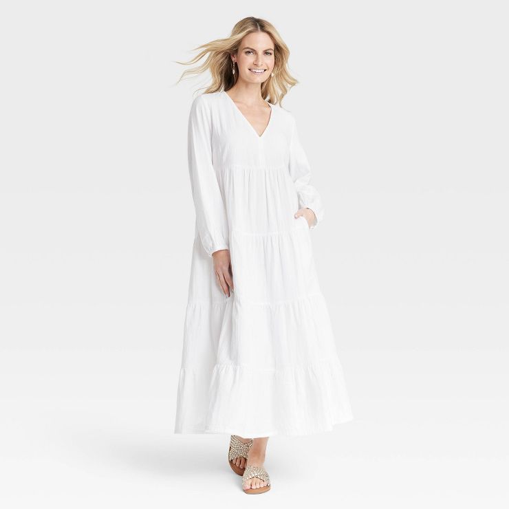 Women's Bell Long Sleeve Tiered Gauze Dress - Universal Thread™ | Target