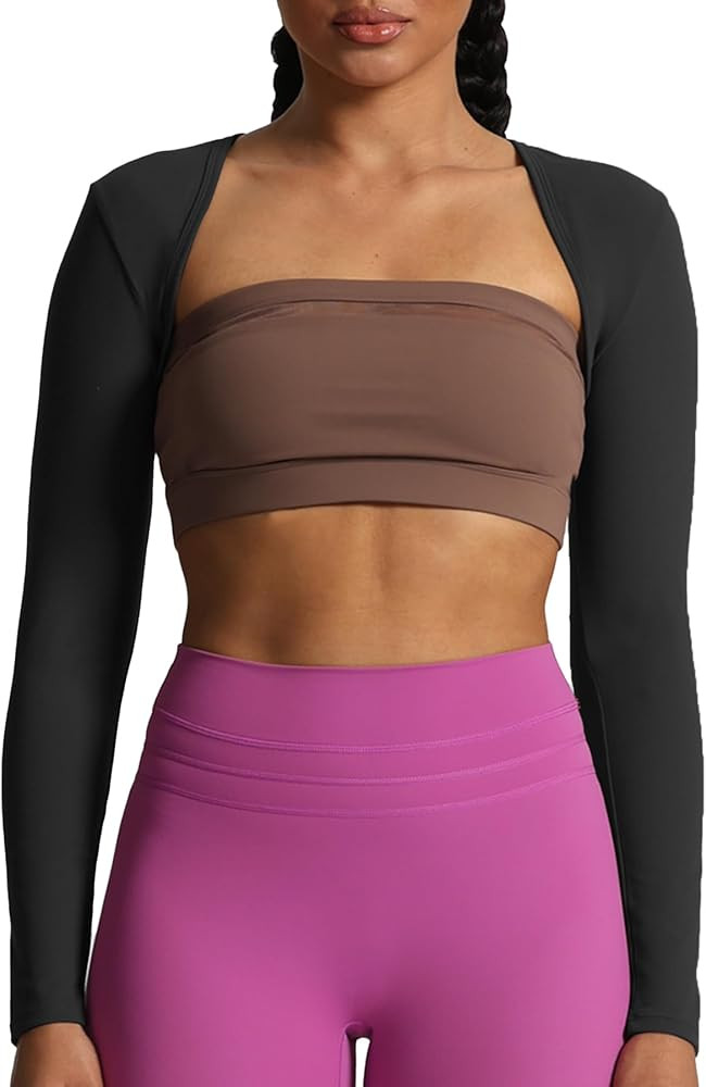 Aoxjox Women's Long Sleeve Open Front Bolero Shrug Crop Top Cardigan | Amazon (US)