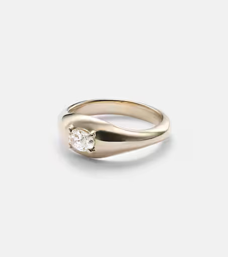 Essential 14kt gold pinky ring with diamonds | Mytheresa (UK)