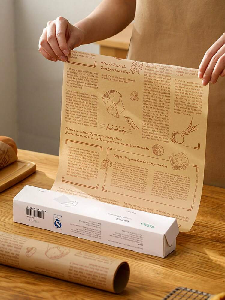 1pc Sandwich Wrapping Paper, Modern Letter Graphic Sandwich Wrapping Paper For Kitchen Air Fryer ... | SHEIN