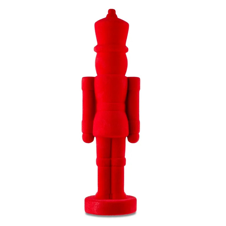 Red Flocked Nutcracker Decoration, 27", by Holiday Time | Walmart (US)