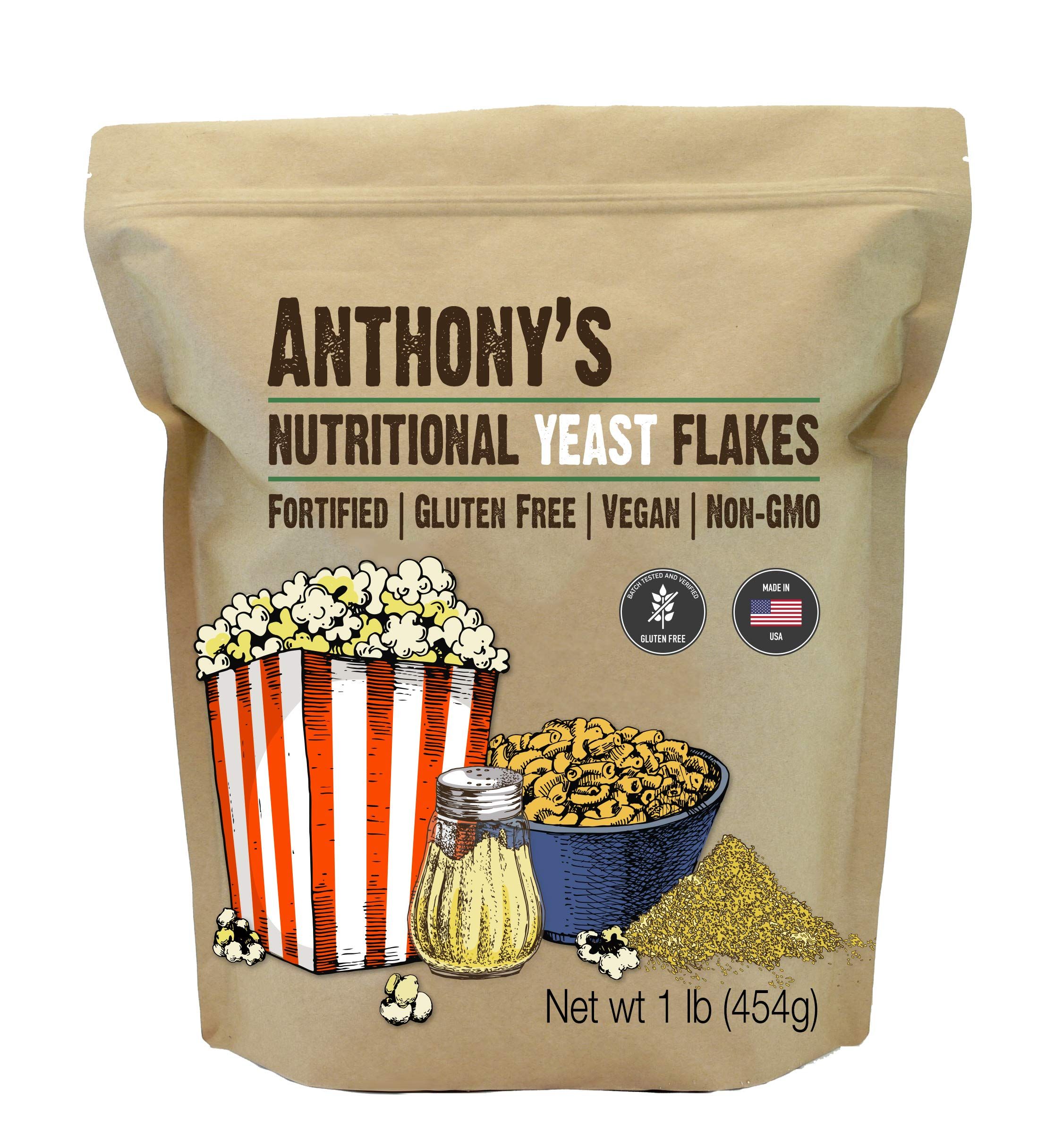 Anthony's Premium Nutritional Yeast Flakes, 1 lb, Fortified, Gluten Free, Non GMO, Vegan | Amazon (US)