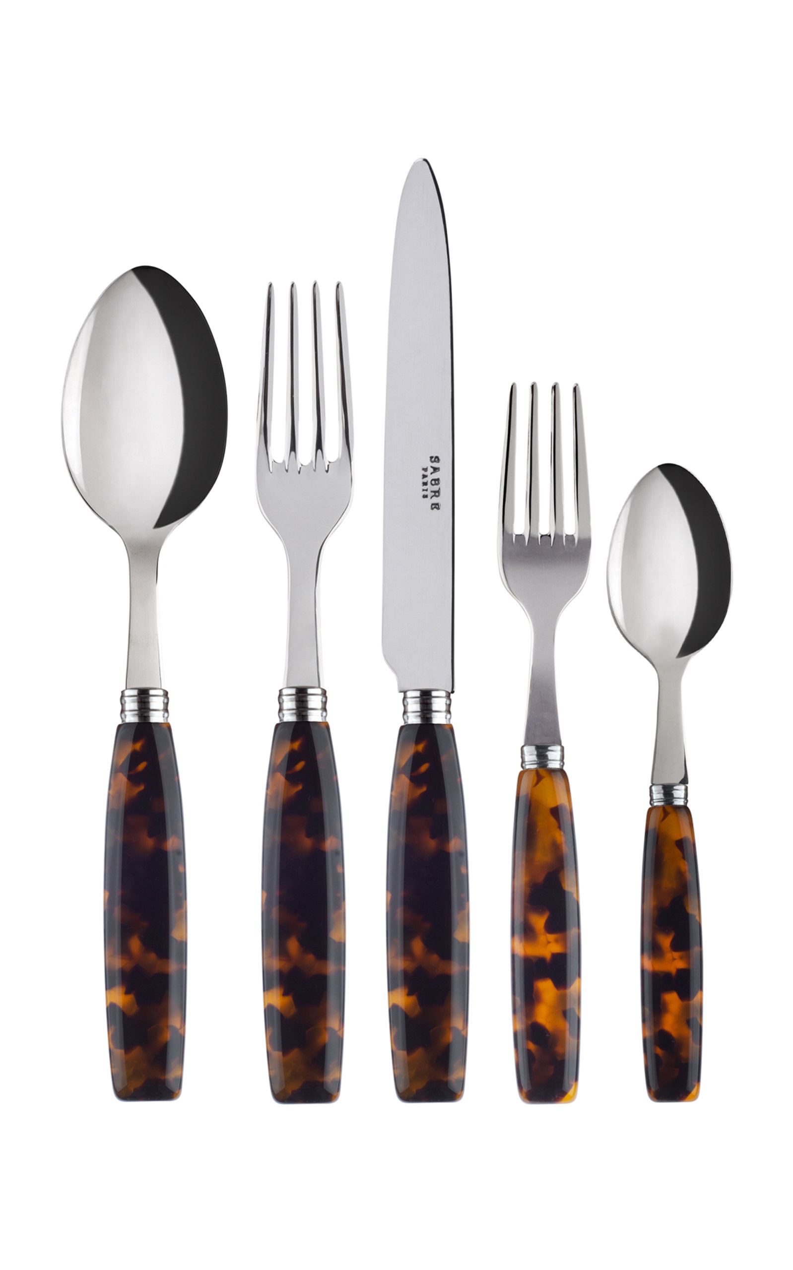 Sabre - Djembe Tortoiseshell Five-Piece Silverware Set - Brown - Moda Operandi | Moda Operandi (Global)