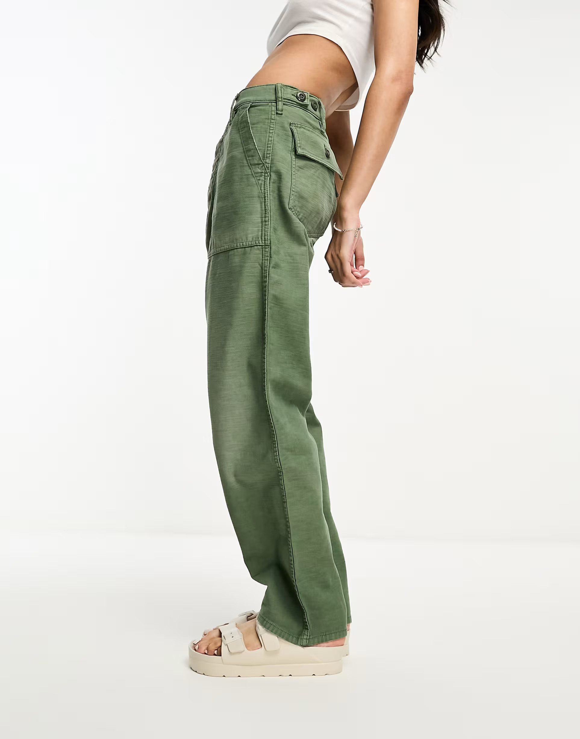 Polo Ralph Lauren military ankle flat front pants in olive green | ASOS (Global)