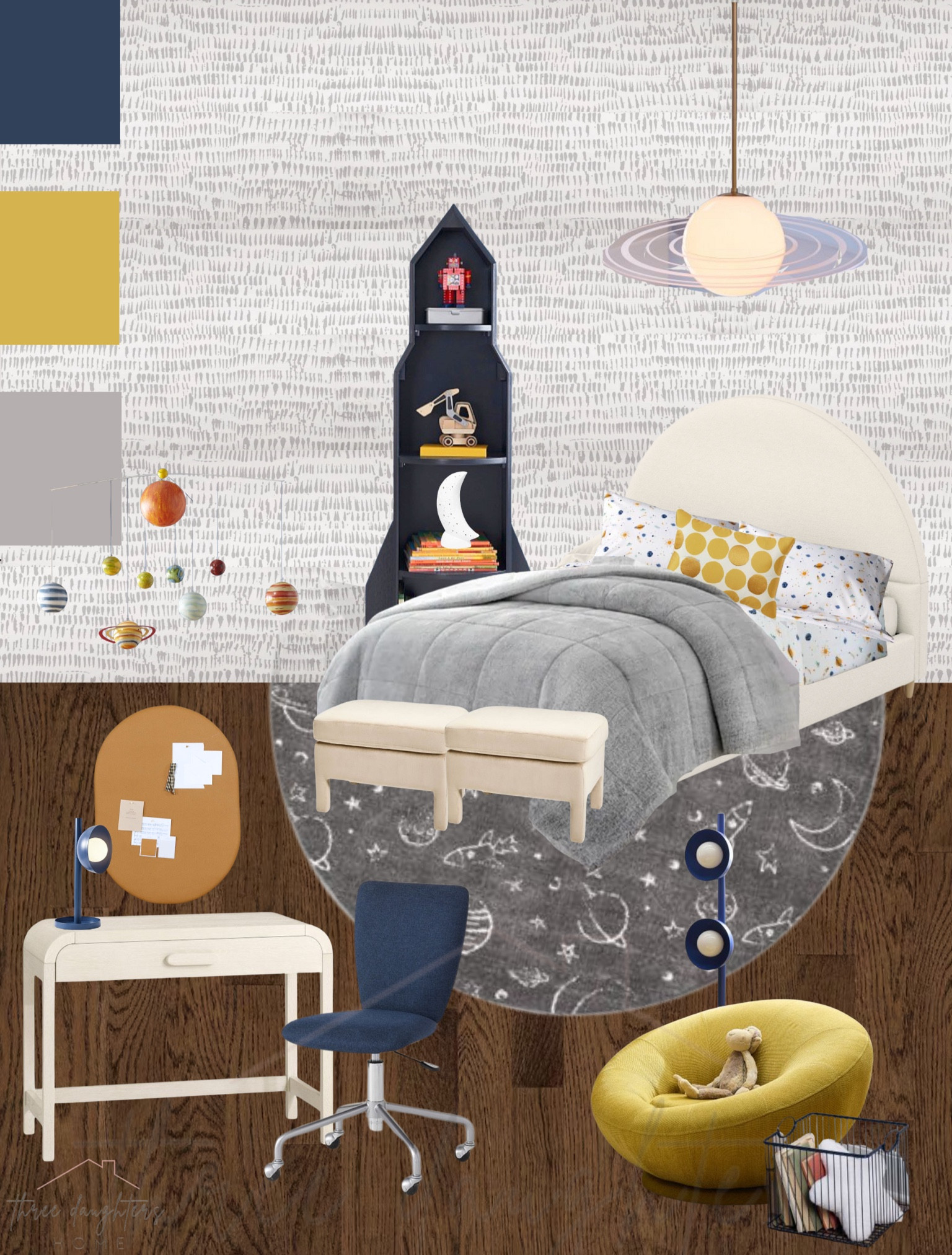 cutest big boy room 🪐


Boys bedroom, boys room, space themed room, planets, rocket shelf, arched tufted bed, swivel chair, small space desk, on board, storage ottoman, outer space room, solar system, planet mobile, kids desk, peel and stick wallpaper, west elm sale

#LTKHome #LTKSummerSales #LTKSaleAlert