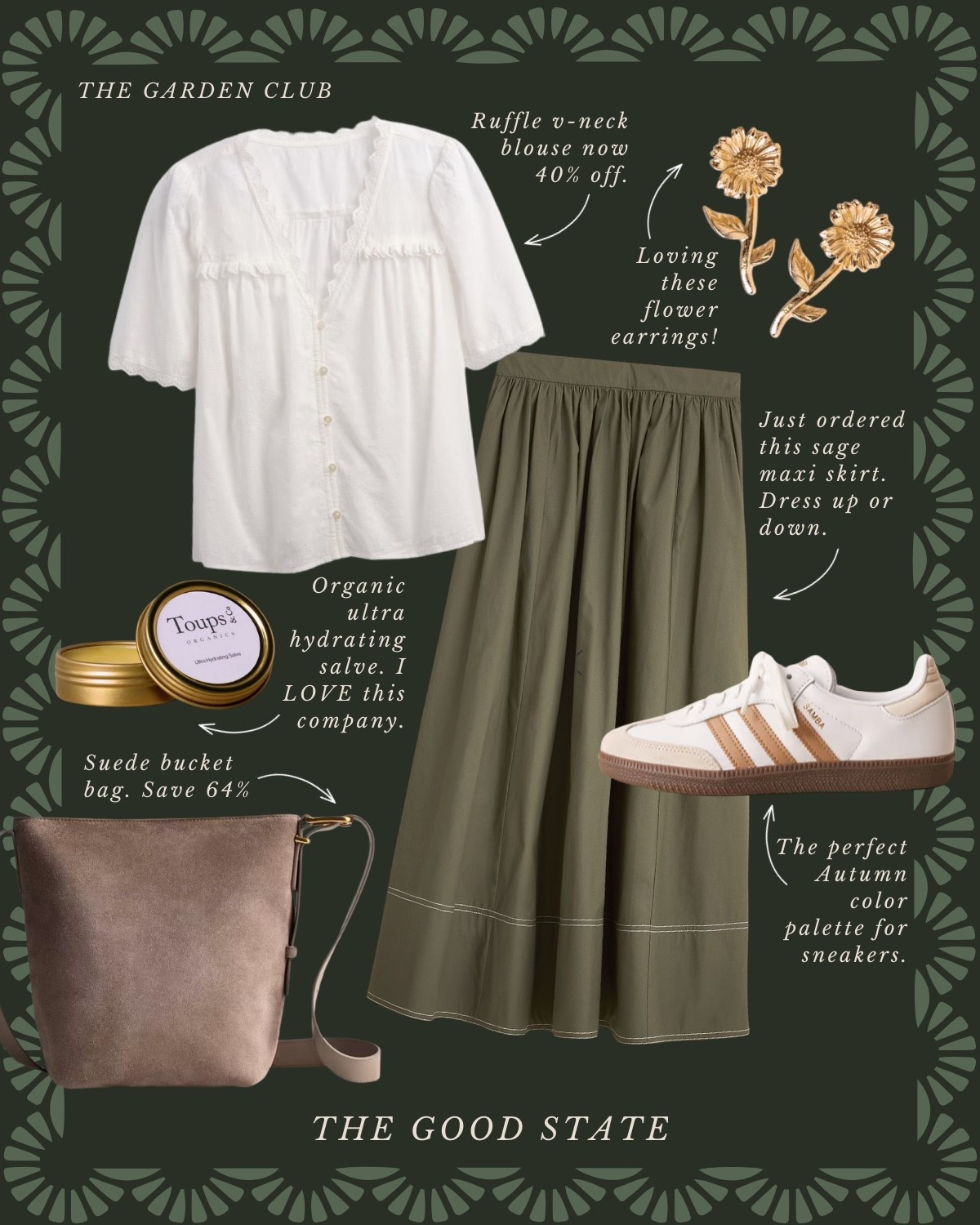 This collection is for the garden girlies who find joy in being outside—rain or shine. For the ladies and who have all the old Martha Stewart magazines and who love layering denim on denim like we did in the 90s. This is for the barn jacket lovers, neck scarf wearers and those who own all things floral. This is for the early risers and for the ladies gathered around the table with good friends and good wine. This collection is for the ladies giving gardening a try for the first time or those tending to the same garden they have poured their heart and soul into for years. For those cultivating the soil of their hearts and homes too. For the girlies who love earth tones and pops of colors too🌻

#amazonfashion #founditonamazon #ltksalealert #slowliving #romantizeyourlife #fall #fallstyle #fallseason #autumn #90sera #90style #90saesthetic #ralphlauren
Wedding guest, jeans, back to school, college outfit ideas, riding boots, wedding guest dress, western style, JCrew, JCrew factory, Anthropologie, Anthro, quince, nordstrom, tuckernuck, Walmart fashion, H&M, mini dress, fall photoshoot, designer look for less, saddle bag, boots, jacket, coat, family photos outfits, madewell, Toups and co, clean beauty, Kate spade, Amazon fashion, loafers, Breda, Susan Shaw, loeffler Randall, the good state, Lauren England 

#LTKFindsUnder100 #LTKSaleAlert #LTKStyleTip