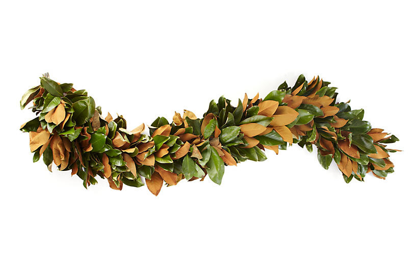 7' Fresh Magnolia Garland | One Kings Lane