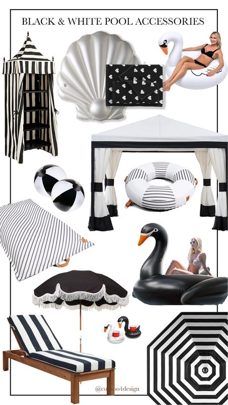 There’s just something about black and white pool accessories that screams resort style. All of these outdoor swim accessories will add some extra chic style to your back yard for your staycation | backyard vacation 

#LTKhome #LTKsalealert #LTKswim