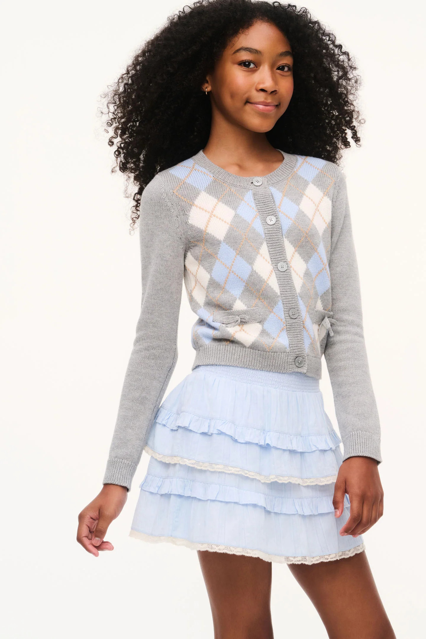 Tween Blue Cotton Billie Skirt | LoveShackFancy