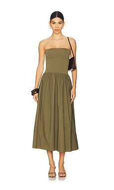 PISTOLA Mavo Tube Top Dress in Rich Olive from Revolve.com | Revolve Clothing (Global)