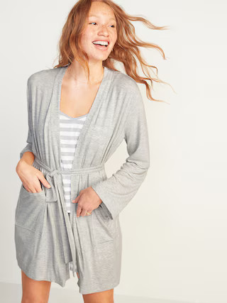 Ultra-Soft Jersey Tie-Belt Robe for Women | Old Navy (US)