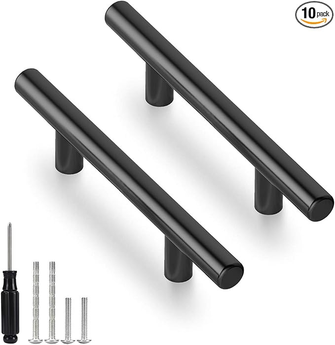 Voolan 10 Pack Cabinet Handles, Modern Style Stainless Steel Kitchen Cabinet Hardware Pulls, 5" L... | Amazon (US)