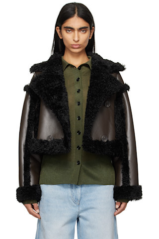 Brown & Black Kristy Faux-Shearling Jacket | SSENSE
