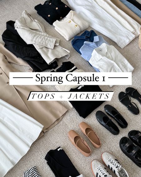 Spring capsule wardrobe tops and jackets  