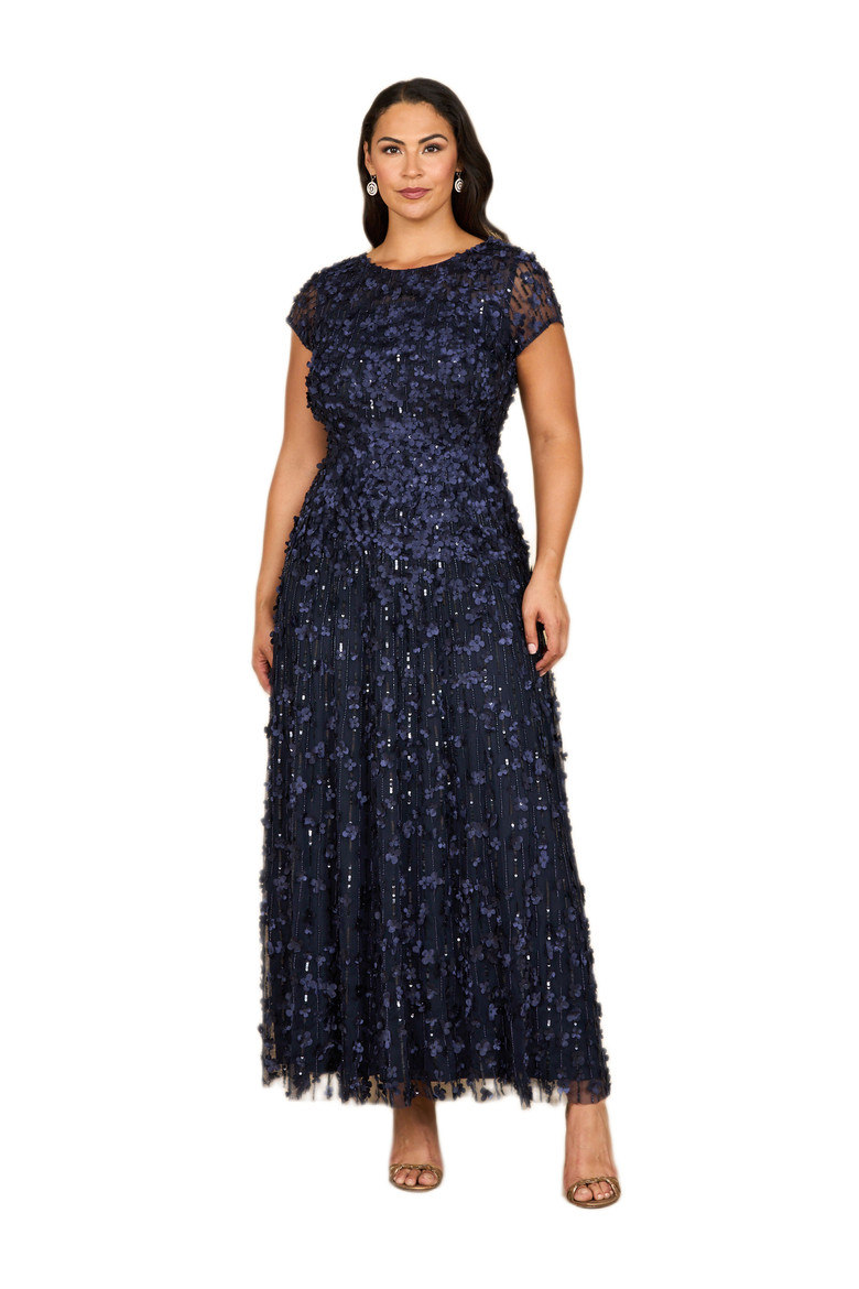 3D Floral Embellished Cap Sleeve Gown (Women) | Nordstrom | Nordstrom