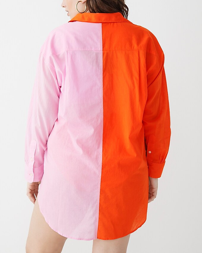 Button-up beach shirt in colorblock | J. Crew US