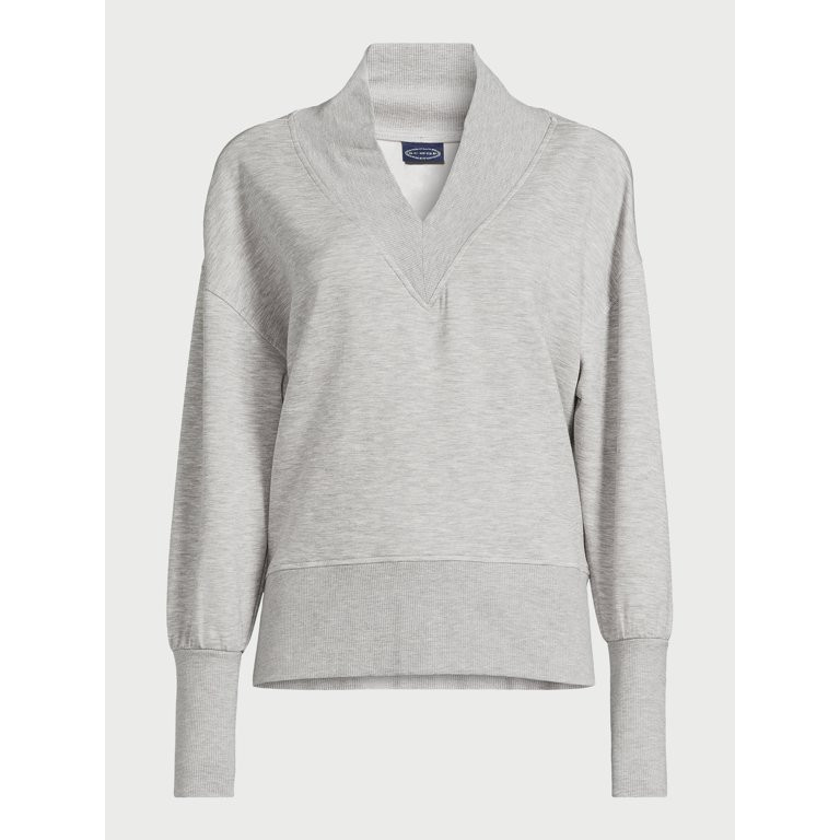 Scoop Women's Scuba Knit V-Neck Sweatshirt, Sizes XS-XXL | Walmart (US)