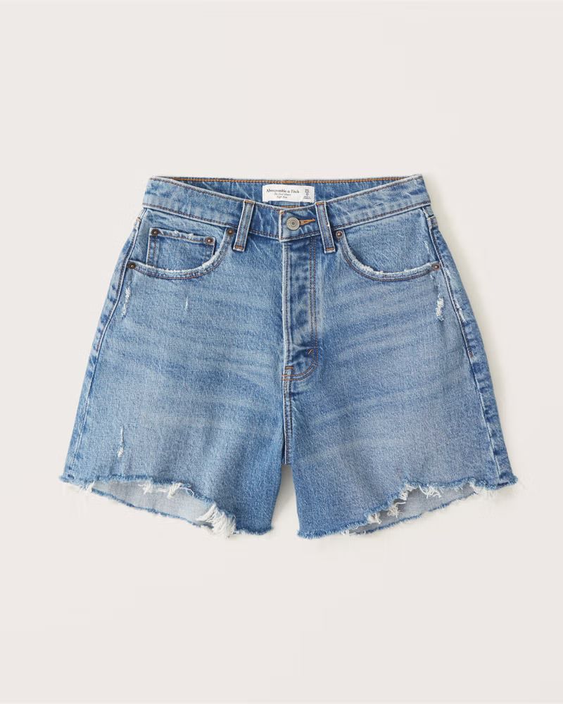 Abercrombie & Fitch Women's Curve Love High Rise Dad Shorts in Medium - Size 28 | Abercrombie & Fitch (US)