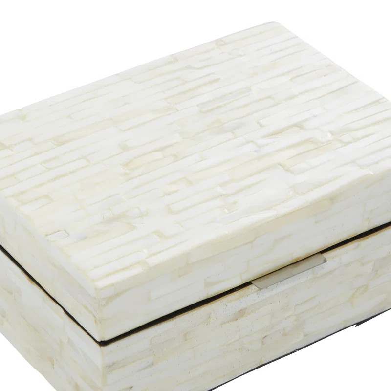 Kelly Clarkson Home Juliette 2 Piece Mother of Pearl Handmade Box with Hinged Lid Set, 12", 8"W &... | Wayfair North America