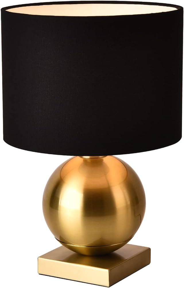 KUNJOULAM Luxury Gold Ball Table Lamp,Mid Century Modern Desk Lamp Nightstand Light with Black Sh... | Amazon (US)