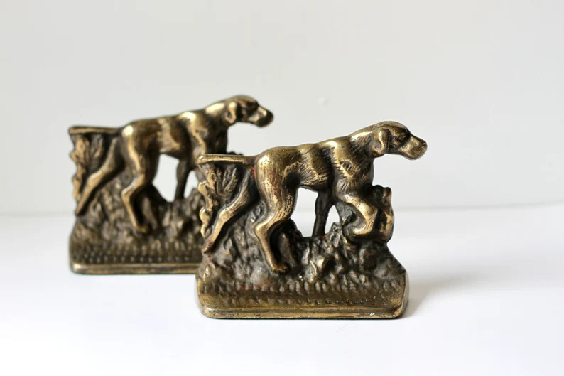 1960s Brass Dog Bookends, Pointer Hunting Dog Bookends, Mid Century Library - Etsy | Etsy (US)