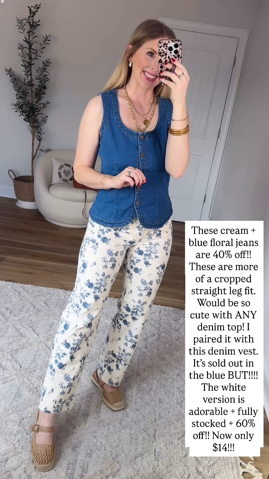 Old navy outfit, old navy try on, denim vest, floral jeans 

#LTKSaleAlert #LTKootd