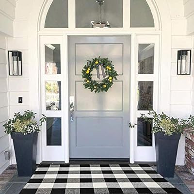 MUBIN Cotton Buffalo Plaid Rug Black/White Check Rugs 27.5 x 43 Inches Hand-Woven Indoor or Outdo... | Amazon (US)