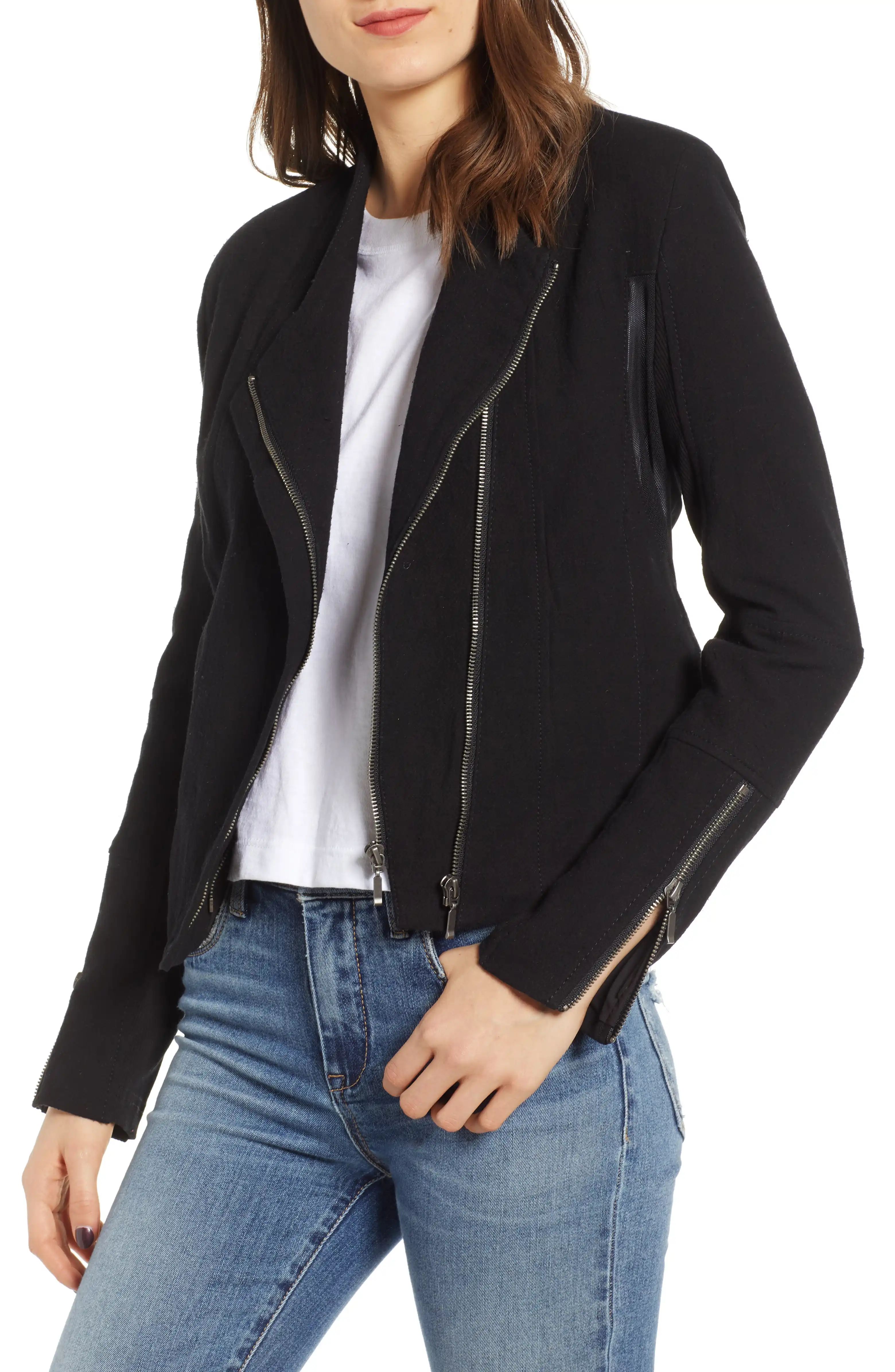 Mesh Detail Crepe Jacket | Nordstrom