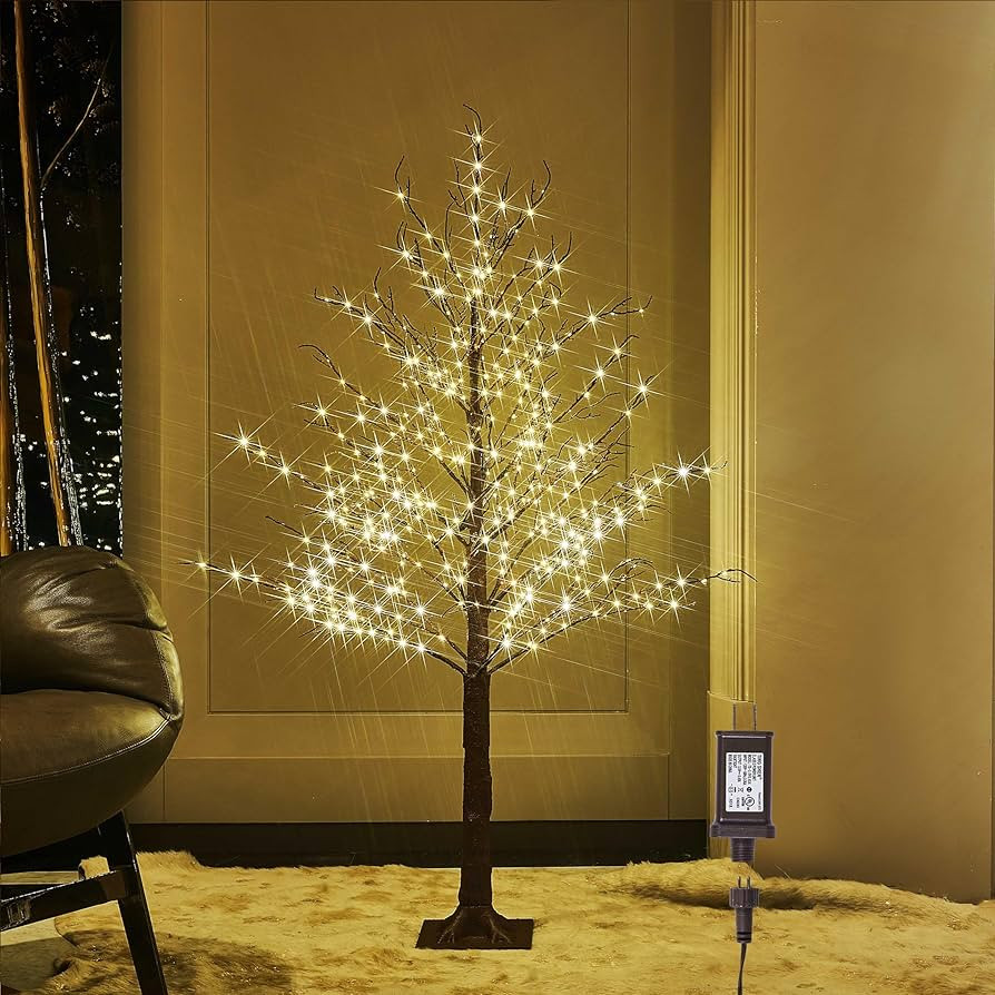 LITBLOOM Lighted Brown Tree Plug in 430 LED Fairy Lights 4FT, Twig Tree with Lights for Indoor Ou... | Amazon (US)