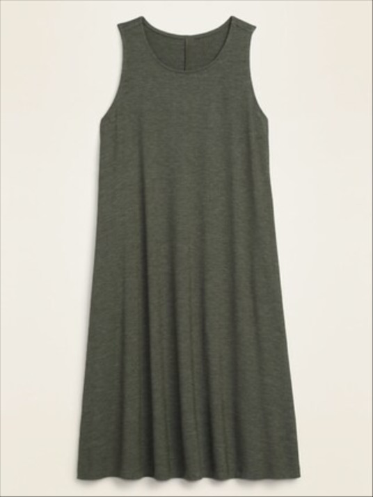 Sleeveless Slub-Knit Swing Dress for Women