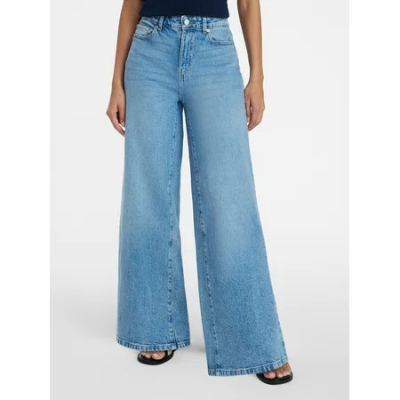 Time and Tru Women's Wide Leg Jeans, 31" Inseam, Sizes 0-22, 0L-22L | Walmart (US)
