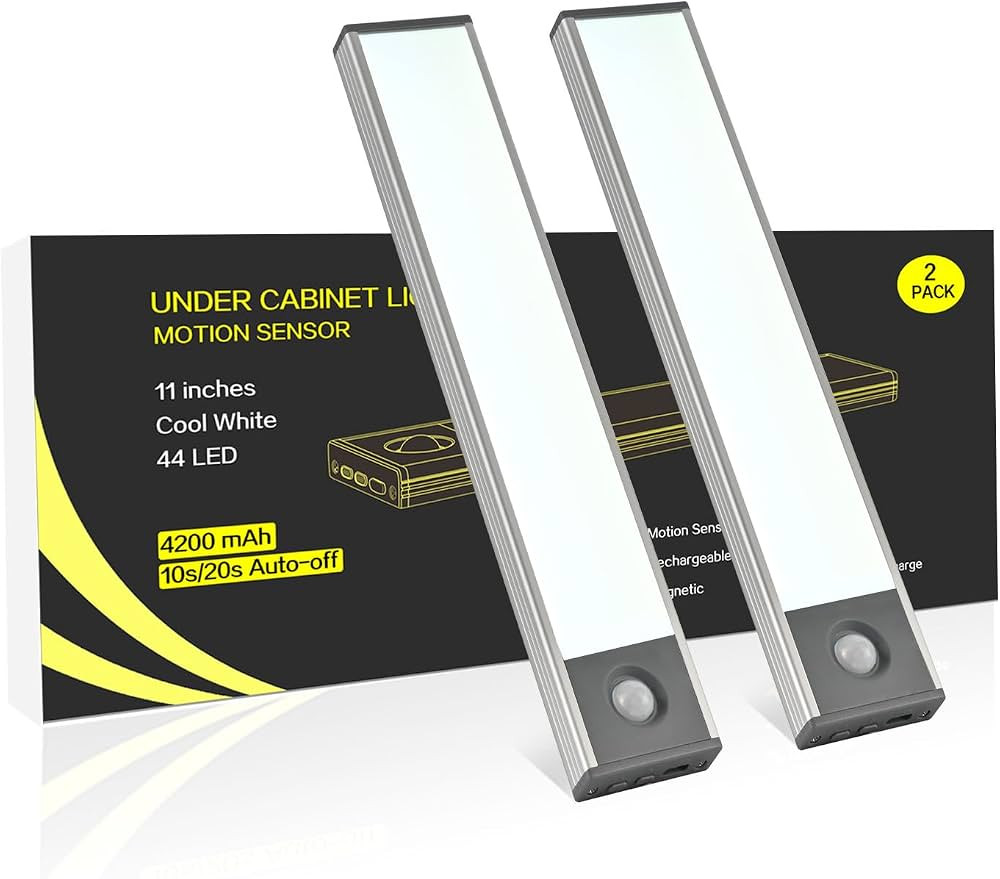 Under Cabinet Lighting, 11 inch 4200 mAh Rechargeable Battery Operated Closet Lights, Magnetic Mo... | Amazon (US)