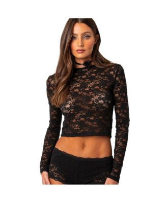 Women's Estella sheer lace top | Macy's