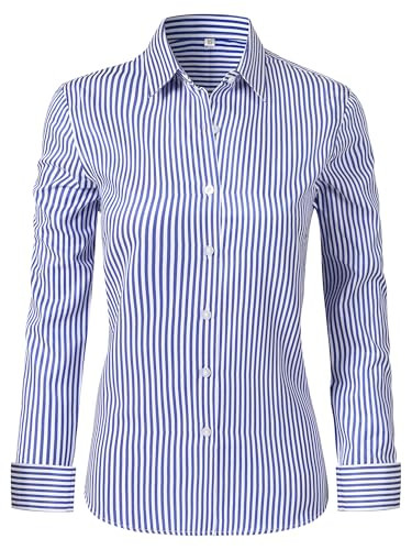 Ruisin Super Soft Wrinkle Free Button Down Shirts for Women Solid Long Sleeve Striped Formal Work... | Amazon (US)