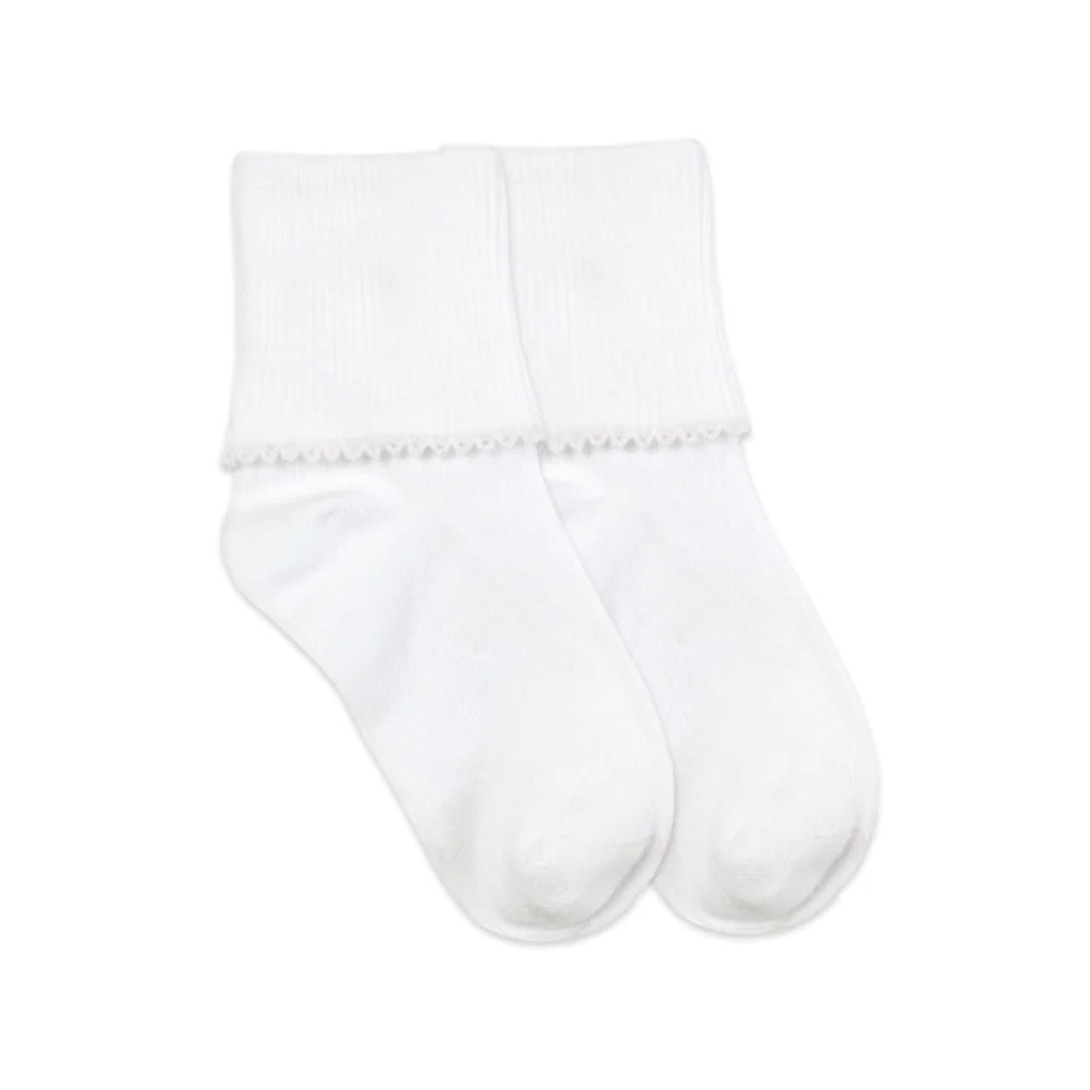 Jefferies Picot Edge Socks - White | The Beaufort Bonnet Company