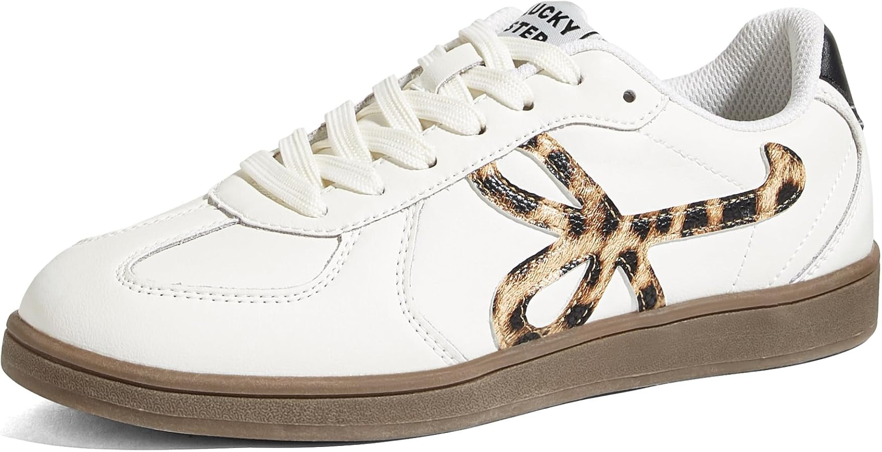LUCKY STEP Women\u2019s Fashion Sneakers Casual Walking Shoes Retro Lace Up Sneakers with Genuine... | Amazon (US)