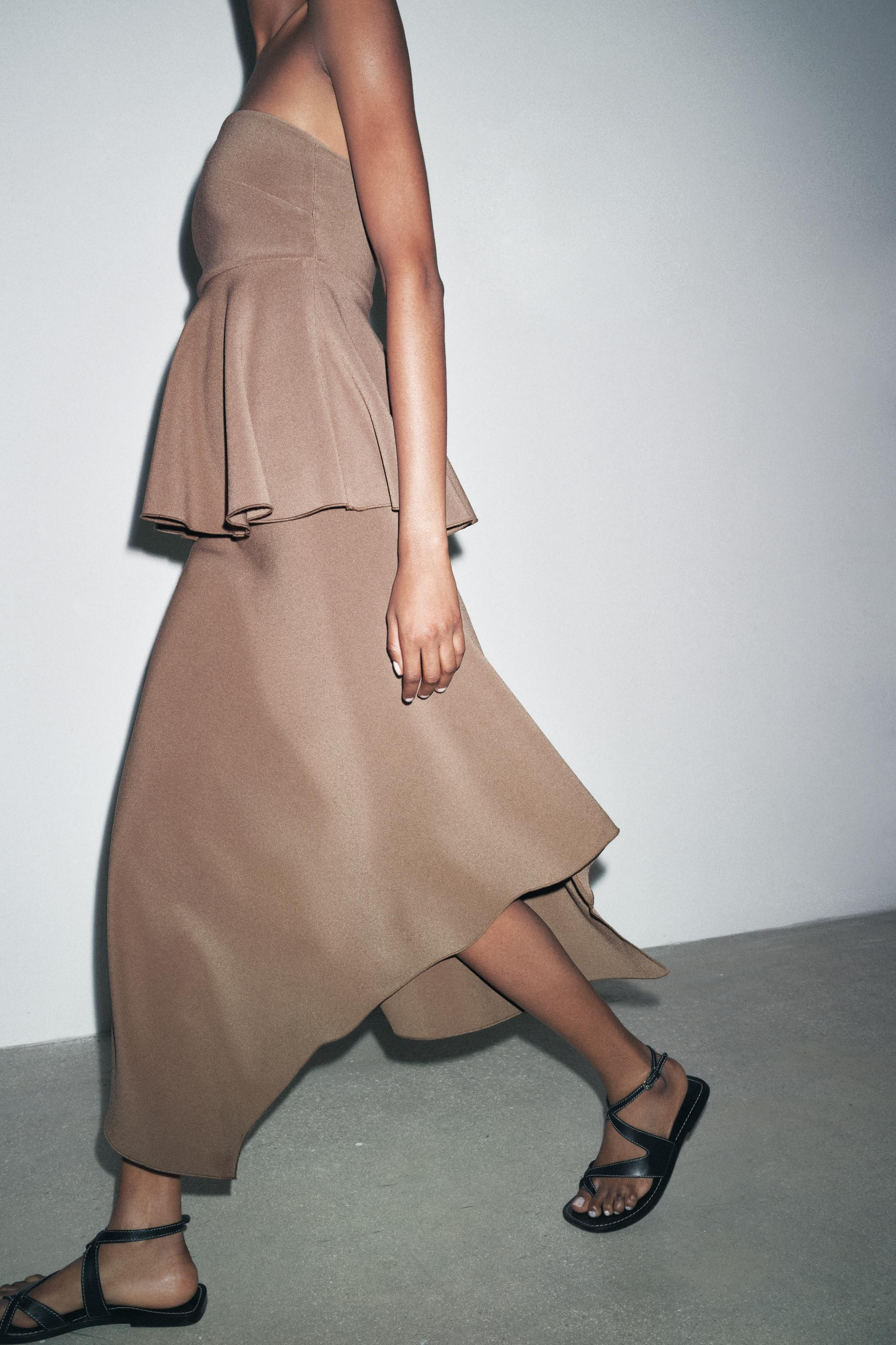 ASYMMETRIC CREPE MIDI SKIRT | Zara UK