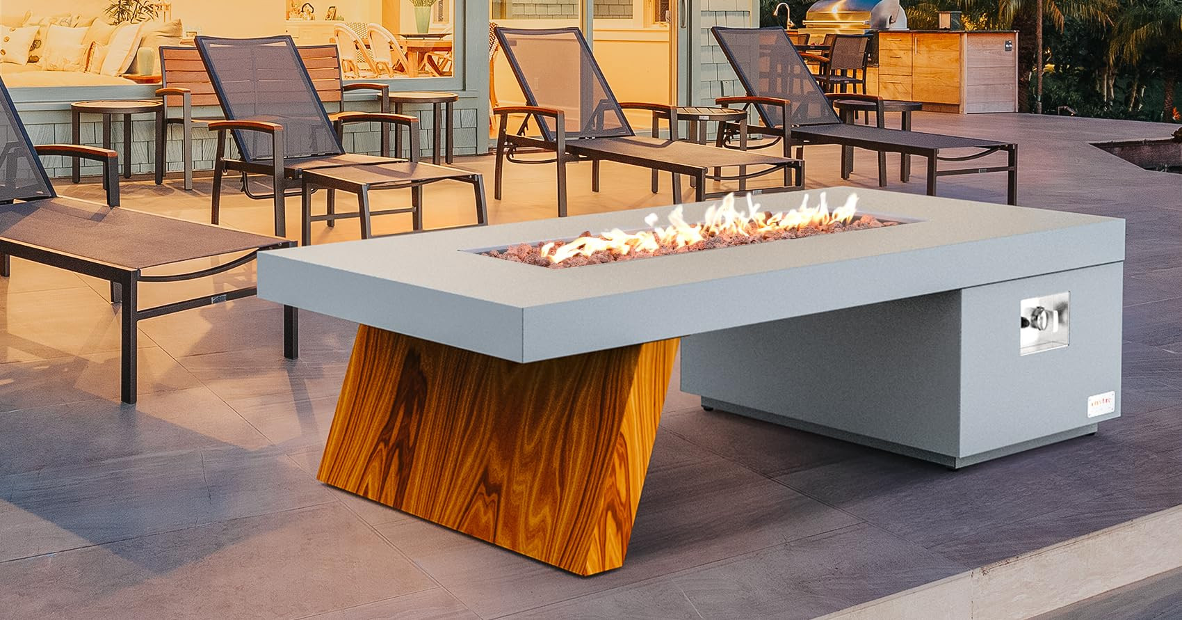 Onlyfire Premium 60” Outdoor Fire Pit Table with Lava Rocks& 12FT Hose, Large Propane Gas Firepit, S | Amazon (US)