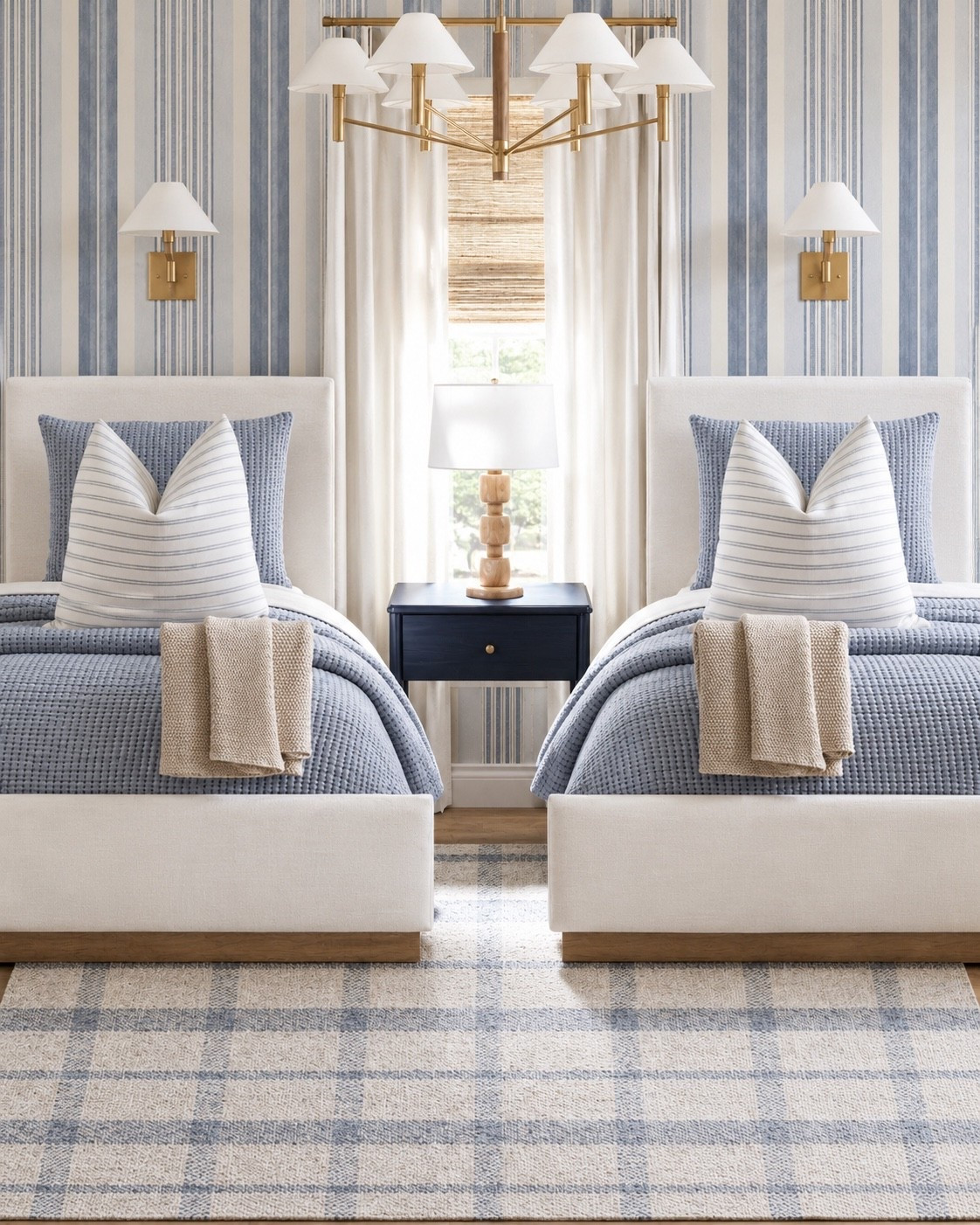 An airy linen and blue space 

Bedroom wallpaper blue decor home decor

#LTKHome #LTKSaleAlert #LTKKids
