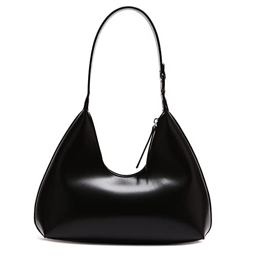 NahiAoo Shoulder Bag for Women Black Shoulder Purse Small Hobo Bags 2024 Trendy Purse Crescent Bag White Purse,Black | Amazon (US)