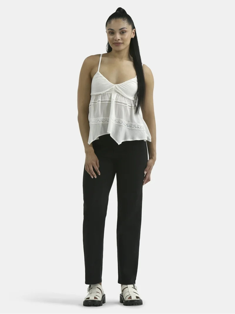 No Boundaries Hanky Hem Cami with Lace, Women's | Walmart (US)