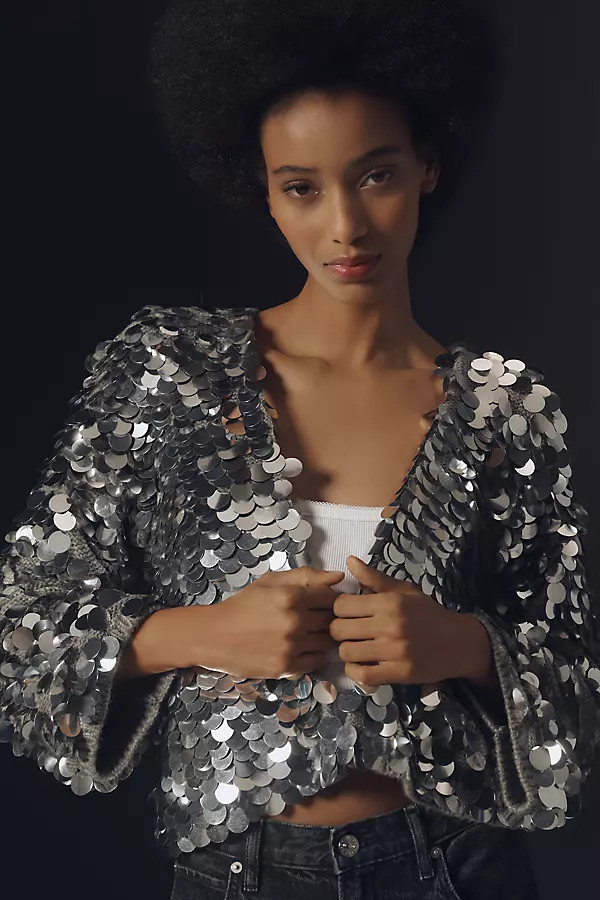Pilcro Boxy Sequin Sweater | Anthropologie (US)
