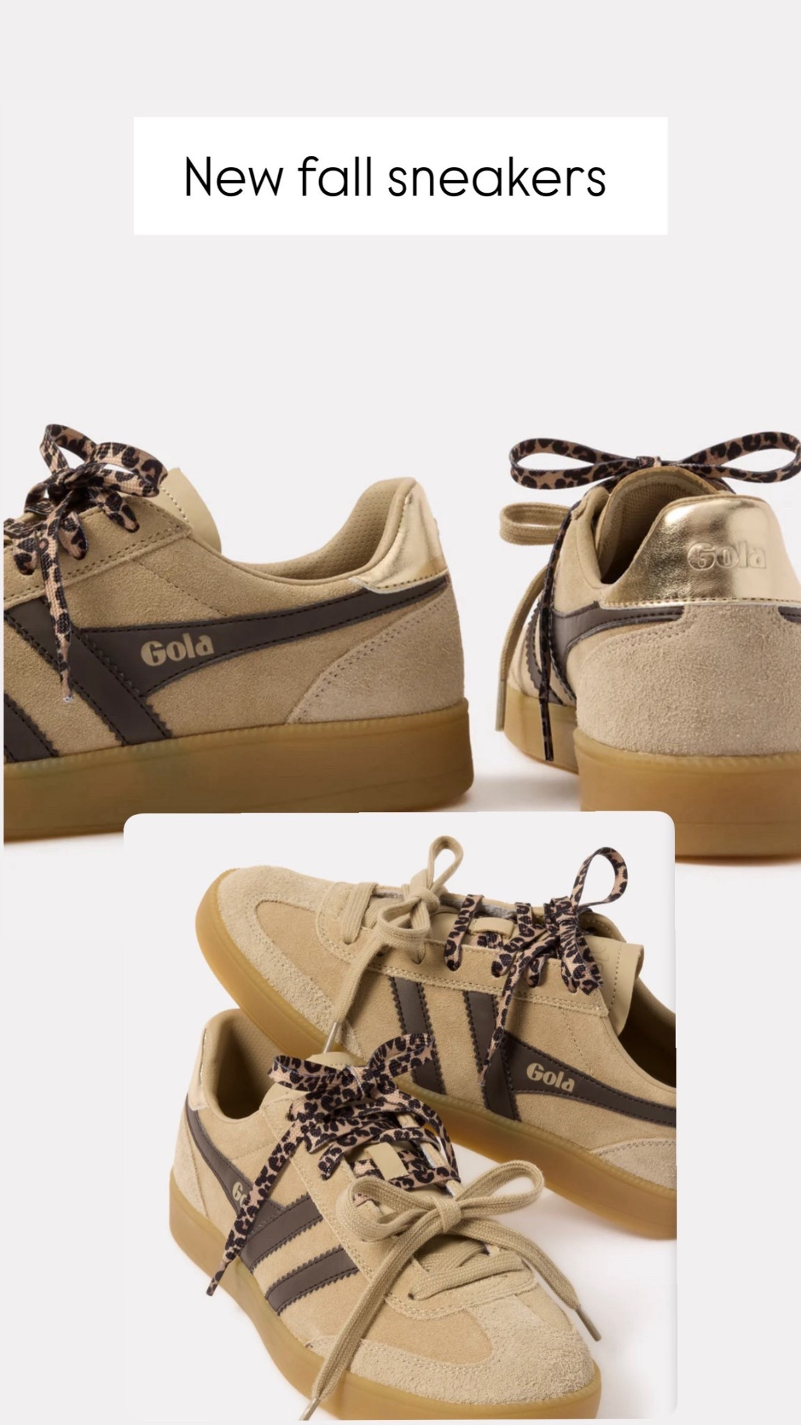 Fresh sneaks for fall and I had to go with these adorable exclusive Gola X Evereve anniversary collab. The leopard laces add such a fun twist to this versatile shoe. These run large so I sized down a half a size. 

#LTKStyleTip #LTKSeasonal #LTKShoeCrush