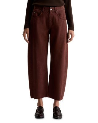 Ag Hattie High Rise Crop Barrel Leg Jeans in Chestnut | Bloomingdale's (US)