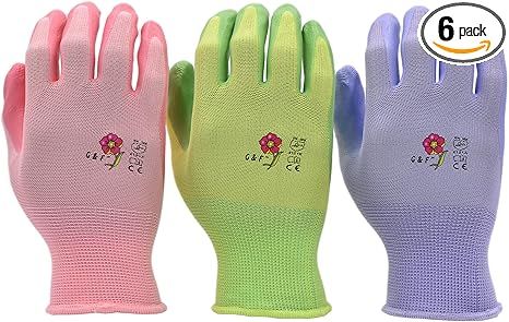 6 Pairs Women Gardening Gloves with Micro-Foam Coating - Garden Gloves Texture Grip - Working Glo... | Amazon (US)