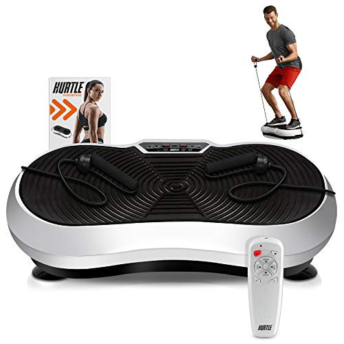 Hurtle Fitness Vibration Shaking Platform - Workout Machine Exercise Equipment for Home Vibration Plate Balance your Weight Workout Equipment Includes Remote Control, Balance Straps, Home Gym, White | Amazon (US)