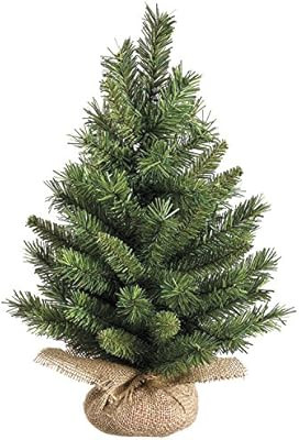 18 Inch High X 12 Inch Wide Tabletop Christmas Pine Tree with Burlap Base, Artificial Pine | Amazon (US)