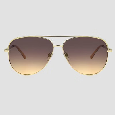 Women's Aviator Sunglasses - A New Day™ Gold | Target