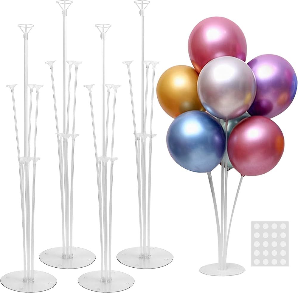 JOYYPOP 4 Sets Balloon Stand Kit For Table, Balloon Sticks with Base Birthday Graduation Party De... | Amazon (US)