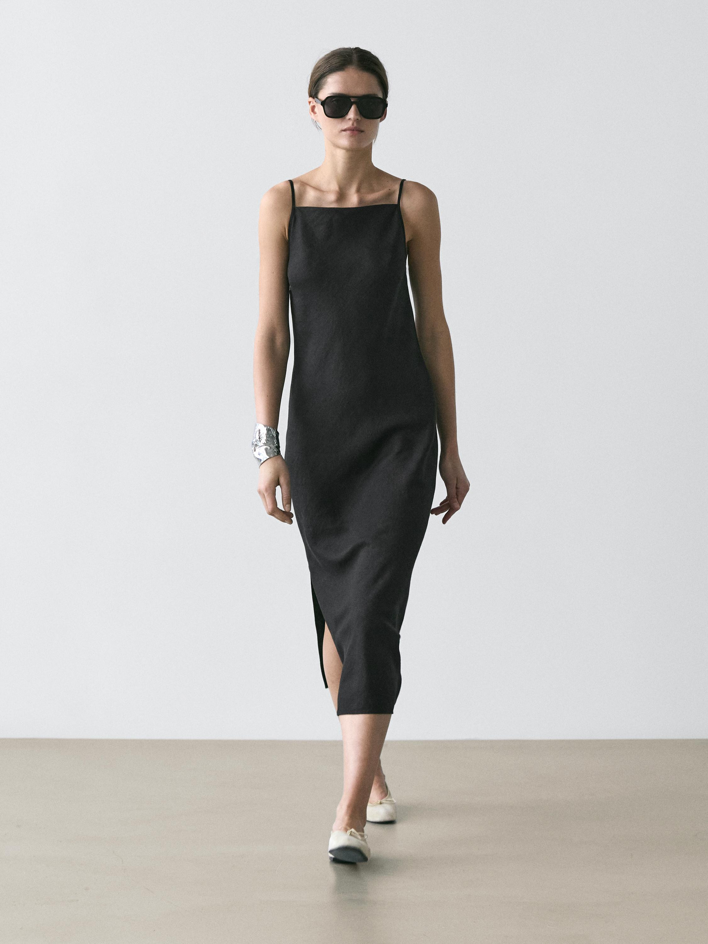 Midikleid aus 100 % Leinen | Massimo Dutti DE